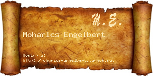 Moharics Engelbert névjegykártya